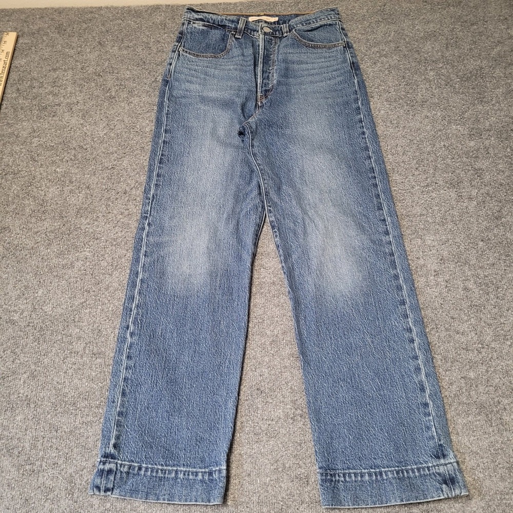 Levi's Jeans Womens Size 27 Ribcage Straight Ankle Blue High Rise Button 95432